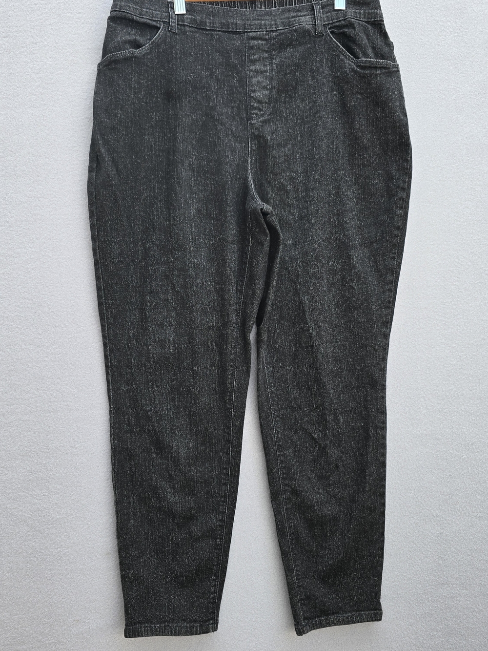 d&co Women's Black Denim Pull On  Jeans 1XP
